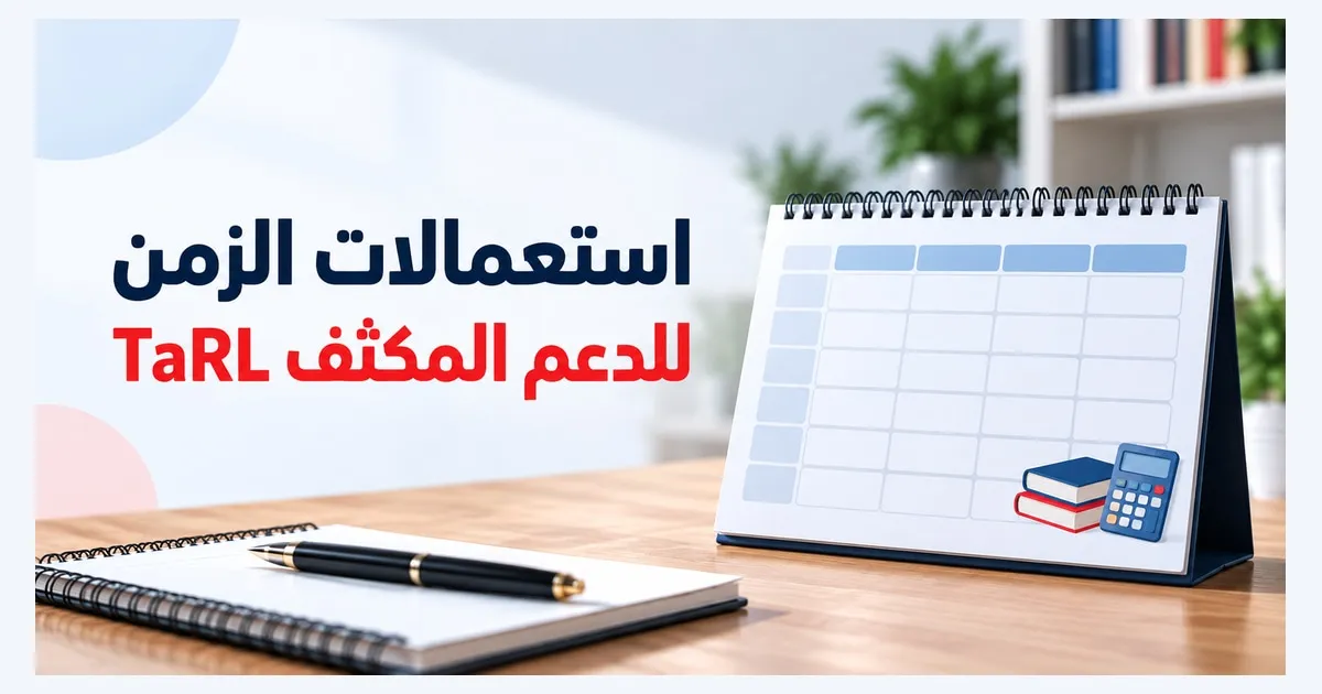 تحميل استعمالات الزمن لمدارس الريادة (فترة الدعم المكثف TaRL) لجميع المستويات