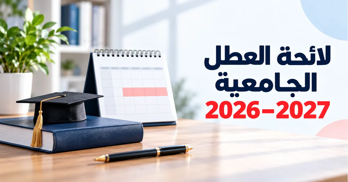 غلاف لائحة العطل الجامعية 2026-2027